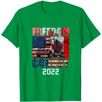 T-shirt de soutien aux camionneurs avec drapeau américain et canadien 2022