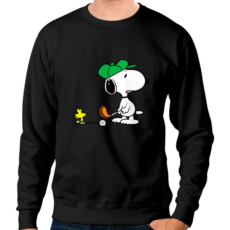 Sweatshirts Unisex Snoopy Golf en Noir — Sweats à capuche pour hommes