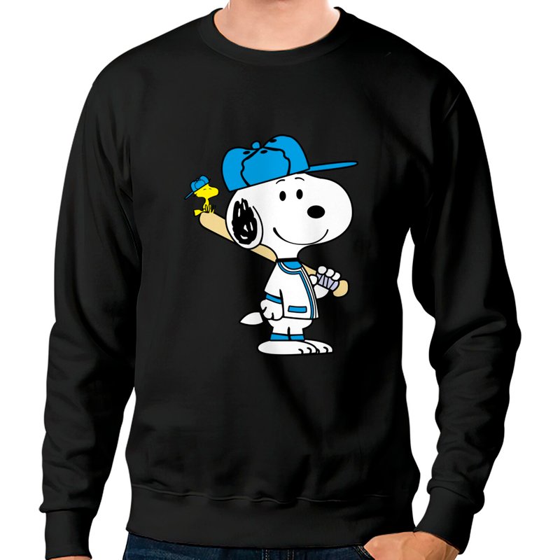 Snoopy Baseball Crewneck Sweatshirt for Unisex