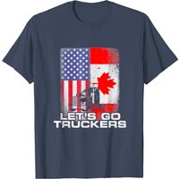 T-shirt Freedom Convoy 2022 Let's Go Truckers Drapeaux du Canada — T-shirts pour hommes