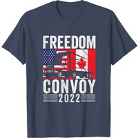 Freedom Convoy 2022 American Canadian Flag T-Shirt for Men