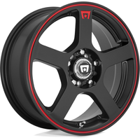 Motegi Racing MR116 FS5 Matte Black Wheel with Red Stripe 15x6.5 — Wheels & Rims