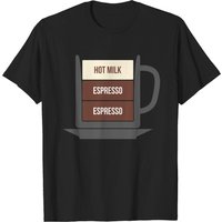 T-Shirt Cafe Cortado pour Hommes en Noir — T-shirts pour hommes