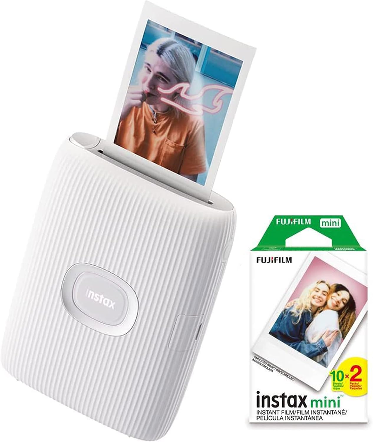 Imprimante Smartphone Fujifilm Instax Mini Link 2 Bundle Blanc Argile — Imprimante photo