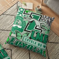 Loyola University Maryland Collage Throw Pillow — Decorative Cushions