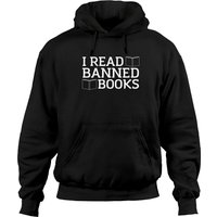 Hoodie Classique I Read Banned Books pour Unisexe en Noir — Sweats à capuche pour hommes