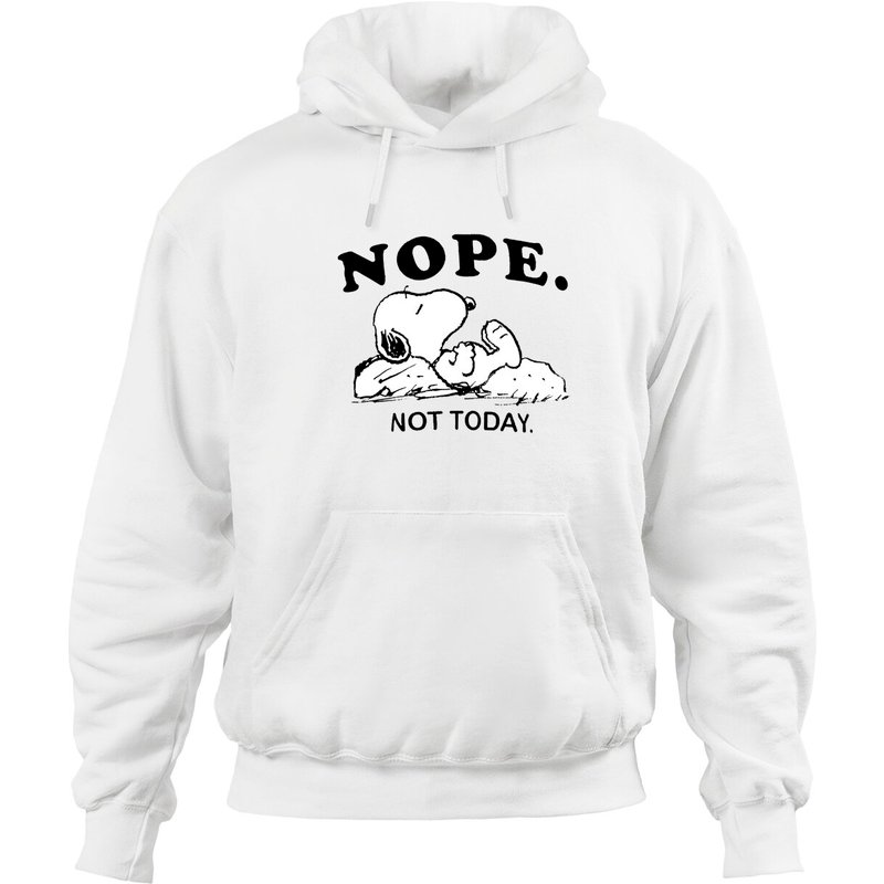 Hoodie Snoopy Nope Not Today Unisexe en Vert Militaire — Sweats à capuche pour hommes