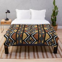 African Mud Cloth Mali Throw Blanket