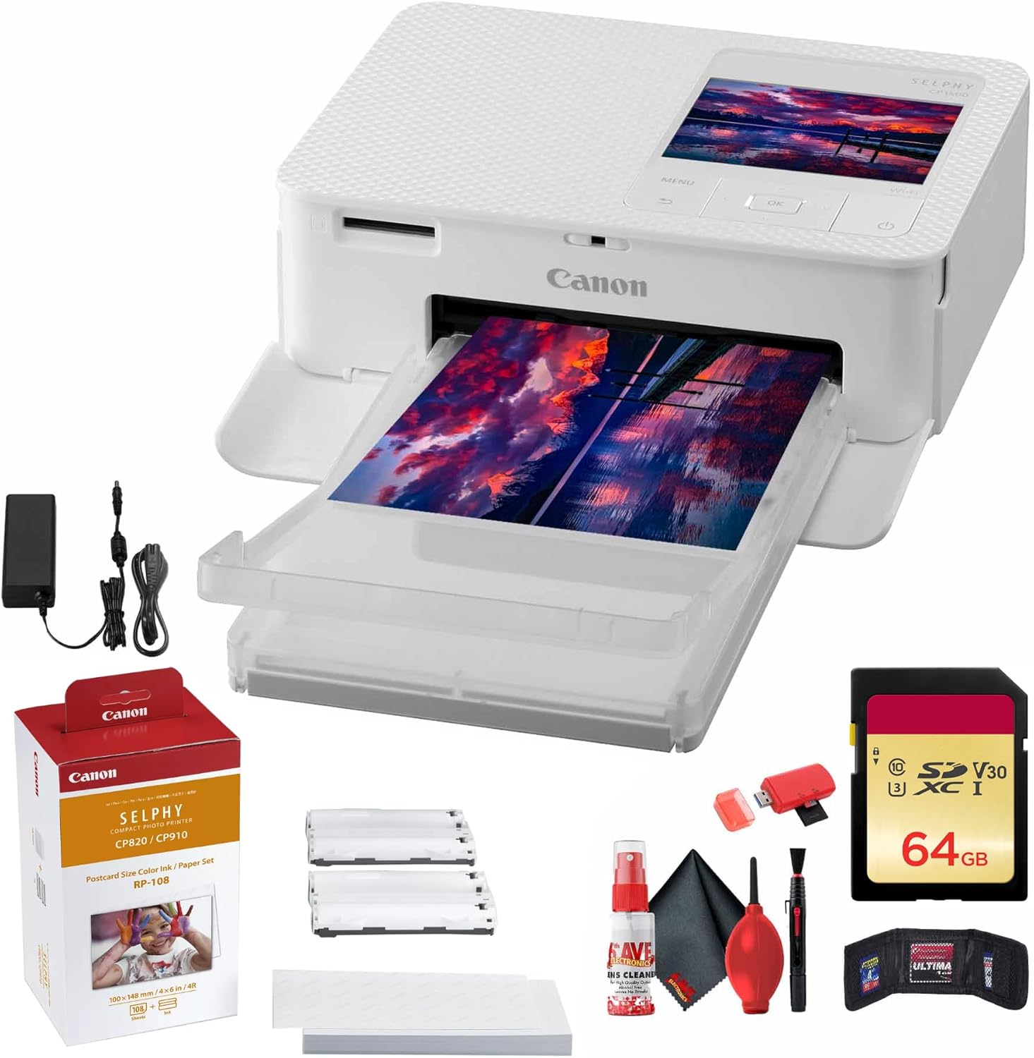Imprimante photo compacte Canon SELPHY CP1500 avec encre et accessoires — Imprimante photo