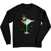T-Shirt à Manches Longues Irish Girl Martini pour la Saint-Patrick — T-shirts pour hommes
