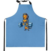 Dachshund Weightlifting Deadlift Kitchen Apron for Men