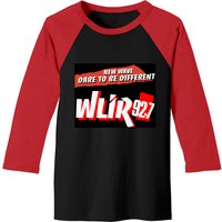 WLIR-FM Logo 80s Baseball Tees for Men - Black/Red — Mens T Shirts