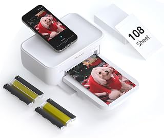 HPRT Photo Printer 4x6 with 108 Sheets and 2 Ribbons