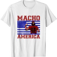 T-shirt adulte Macho Man Wrestler Macho America blanc — T-shirts pour hommes