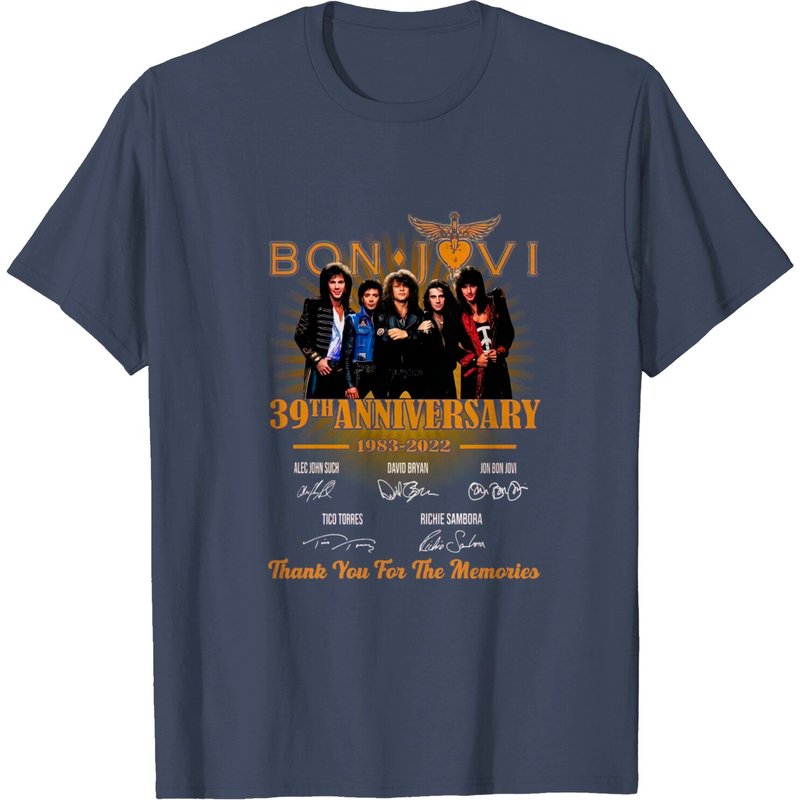 T-Shirt Bon Jovi Tour 2022, 39e Anniversaire 1983-2022 — T-shirts pour hommes