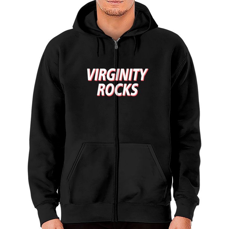 Hoodie zippé Virginity Rocks Heather pour unisexe — Sweats à capuche pour hommes