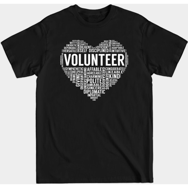T-shirt Volunteer Heart pour hommes en noir — T-shirts pour hommes
