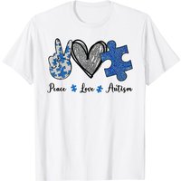 T-shirt Peace Love Autism pour hommes en cendre — T-shirts pour hommes
