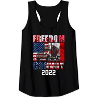 Freedom Convoy 2022 American Canadian Flag Support Truckers Tank Top — Mens T Shirts