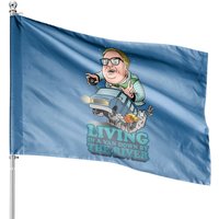 Living In A Van Down By The River - Chris Farley House Flag — Decorative Flags