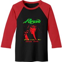 T-Shirts de Baseball Poison Tour 1989 pour Hommes Noir/Rouge