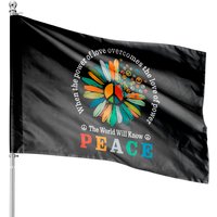 When Power Of Love Overcomes Love Of Power Flowers House Flags — Decorative Flags