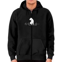 Hoodie Zippé American Bulldog Heartbeat pour Unisexe