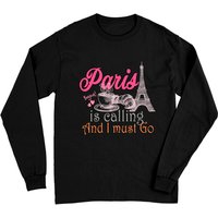 Paris Appelle Et Je Dois Partir T-Shirt à Manches Longues — T-shirts pour hommes