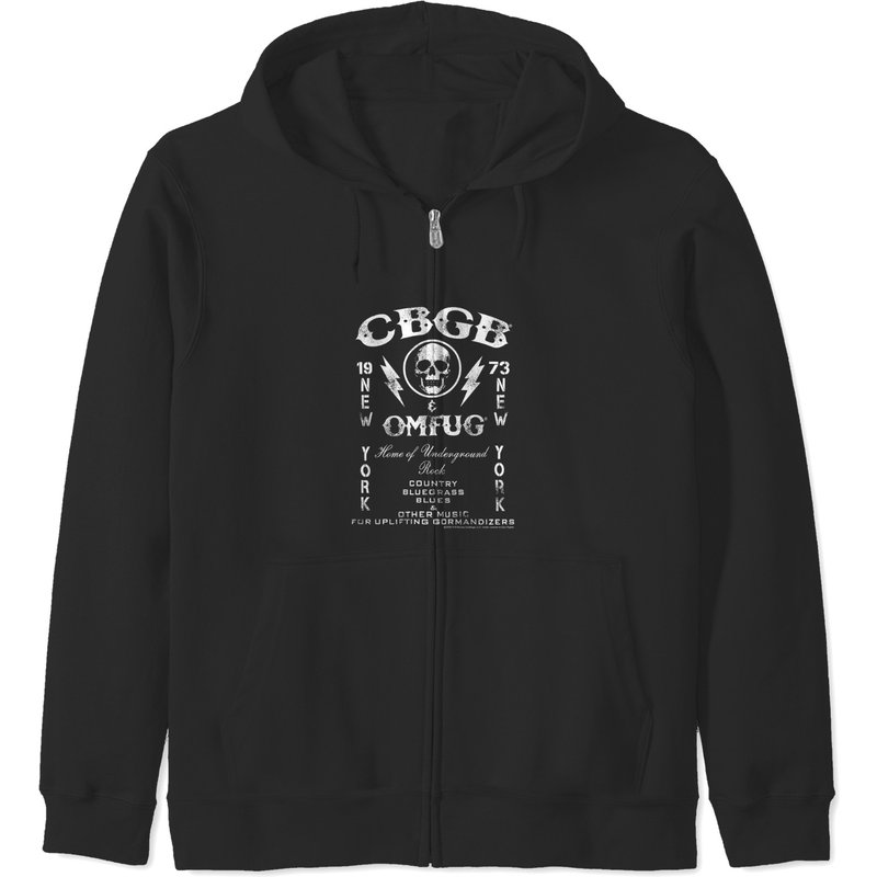 Hoodie zippé avec logo emblématique du CBGB de New York pour hommes et femmes — Sweats à capuche pour hommes