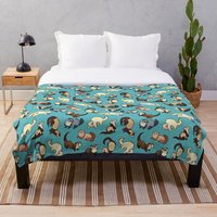 Cat Snakes in Blue Throw Blanket — Throw Blankets