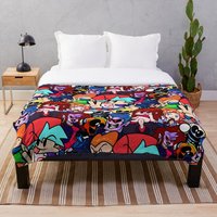 Friday Night Funkin Collage Throw Blanket