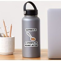 Happiness Is A Spoon Of Peanut Butter Sticker — Stickers & Decals