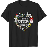 T-shirt Snoopy Addiction pour hommes en noir