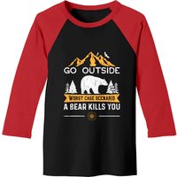 Go Outside Worst Case Scenario A Bear Kills You T-shirt Baseball — T-shirts pour hommes