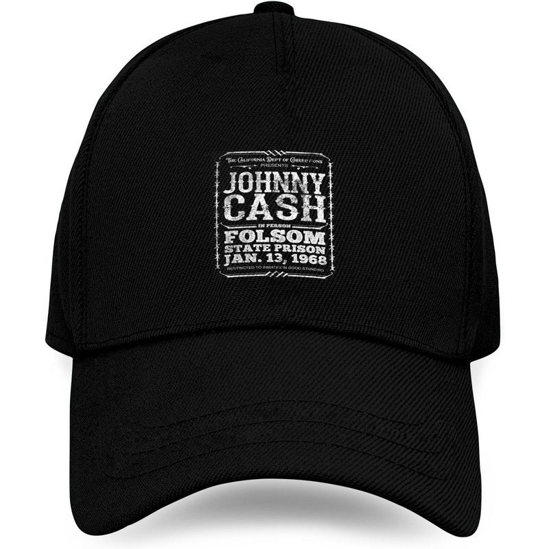 Johnny Cash Distressed Baseball Cap - Cash At Folsom Prison — Baseball Cap