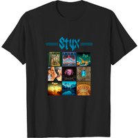 T-shirt adulte noir Styx Album Grid pour hommes — T-shirts pour hommes