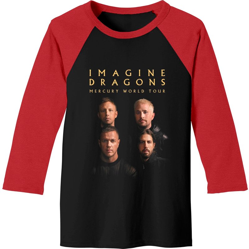 T-shirt de baseball unisexe Imagine Dragons Mercury World Tour 2022 — T-shirts pour hommes