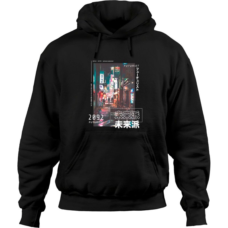 Hoodie Graphique Cyberpunk Japonais Streetwear de Tokyo — Sweats à capuche pour hommes