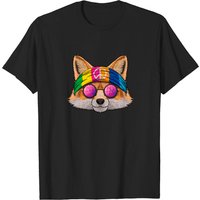 Hippie Fox Love Peace Sign 70s Red Fox T-Shirt for Men