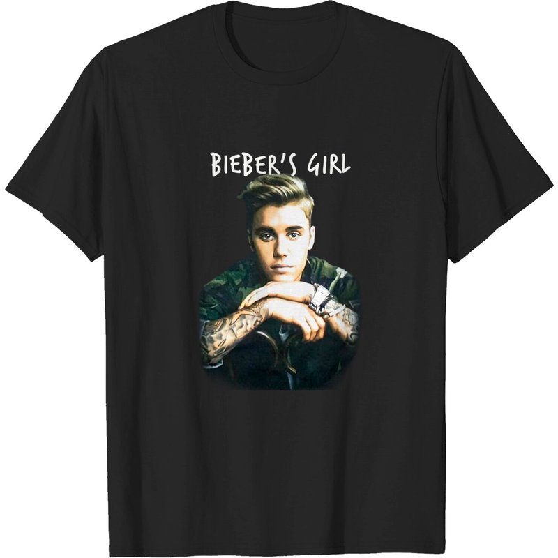 T-Shirt Babydoll Noir pour Hommes Justin Bieber Bieber's Girl — T-shirts pour hommes