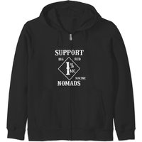 Support Big Red Macine Nomads Zip Hoodie for Unisex Black