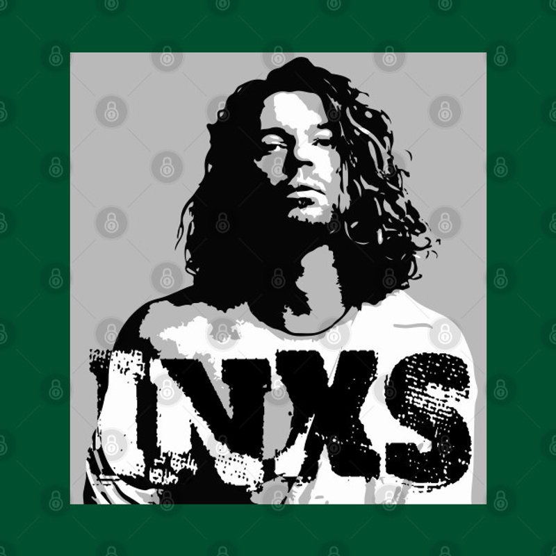 INXS Men's Black T-Shirt with Unique Illustration — Mens T Shirts