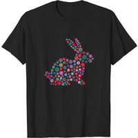 Floral Easter Bunny T-Shirt for Men in Black — Mens T Shirts