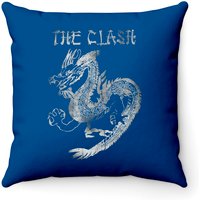 The Clash Dragon Throw Pillows - Royal Blue Cover Only