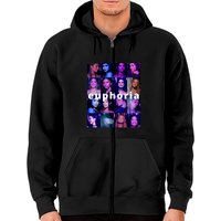 Hoodie zippé classique Euphoria pour unisexe en noir — Sweats à capuche pour hommes