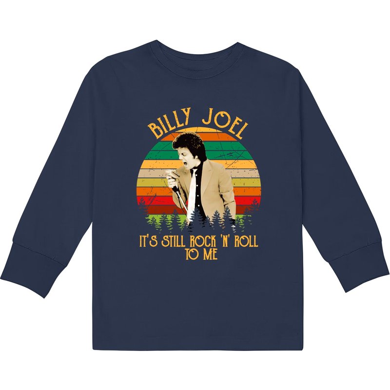 Vintage Billy Tees Joel It's Still Rock And Roll To Me Kids Long Sleeve T-shirt — Mens T Shirts