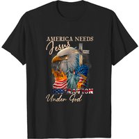 America Needs Jesus Eagle Christian T-Shirt for Men — Mens T Shirts