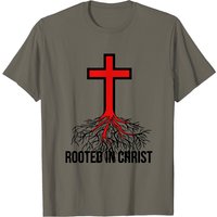 T-shirt religieux chrétien Rooted In Christ pour hommes