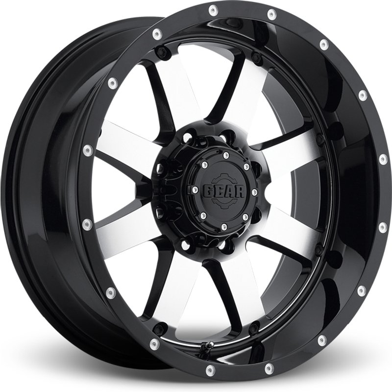 Roues Gear Off Road 726M Big Block Noir Brillant Usiné 17x9 — Roues et jantes