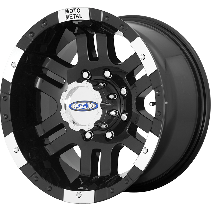 Roues Moto Metal MO951 Noir Brillant Usiné - 16x8 - 6x139.7 — Roues et jantes